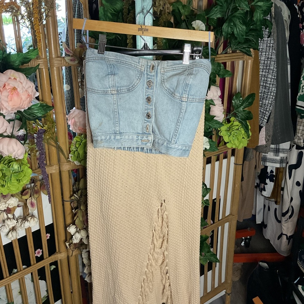 Beige Knit Women's Skirt